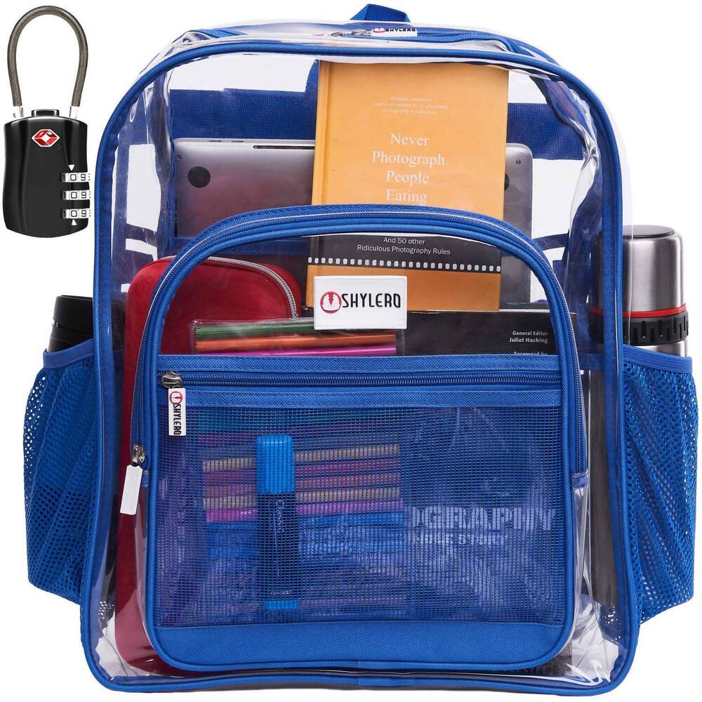 NEW SHYLERO women's clear backpack in blue
